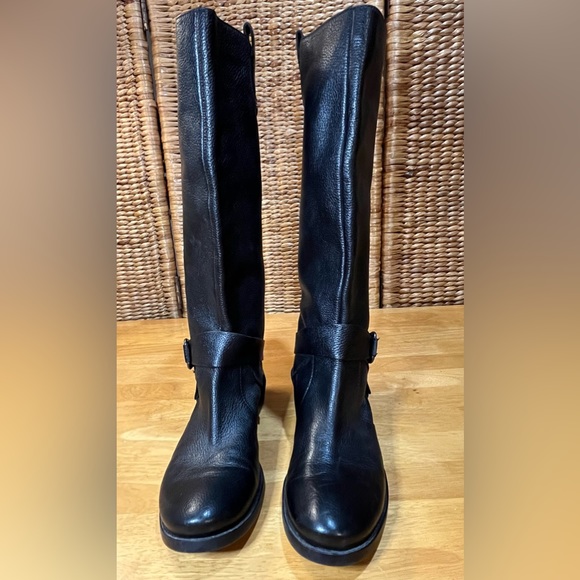 NINE WEST Women's Maxim Leather Tall Knee-High Boots - Black, Size 8.5 Medium